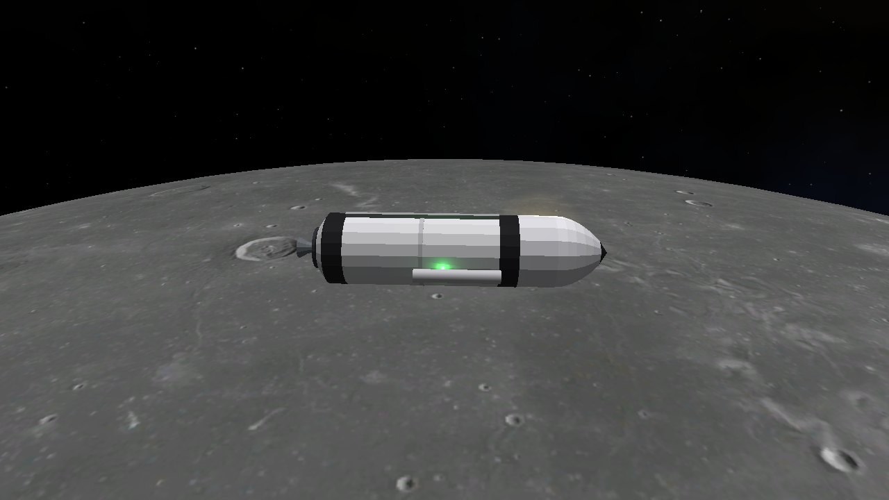 A ship above the lunar surface